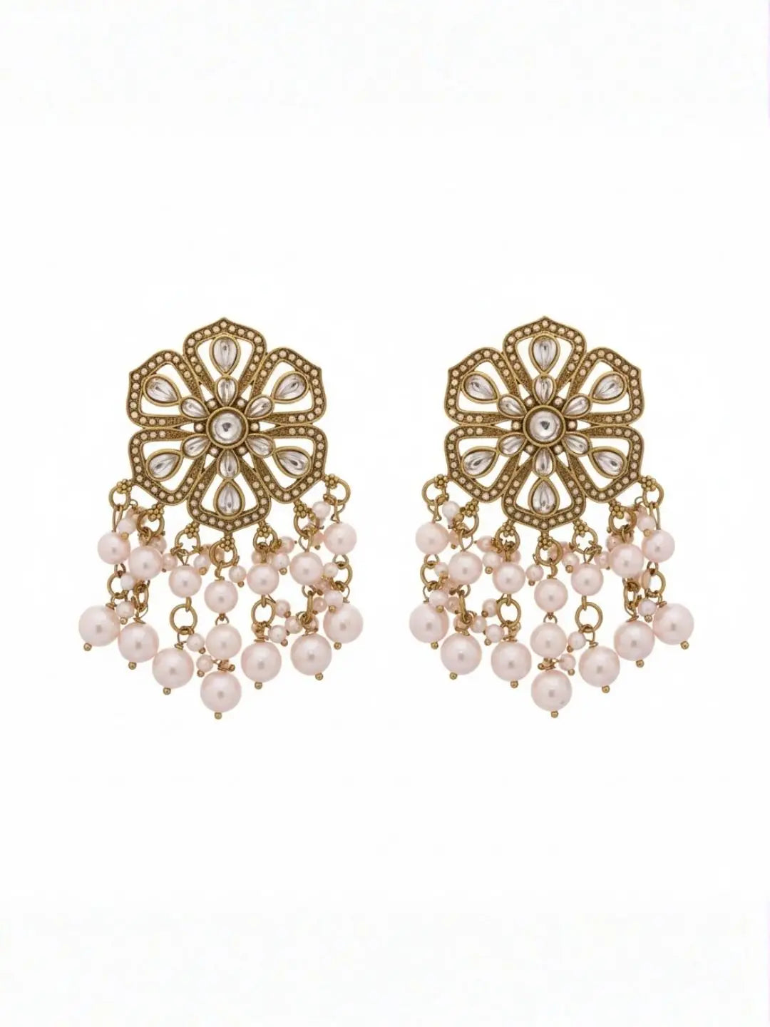 Ishhaara Meenakari Pearls Drop Earring