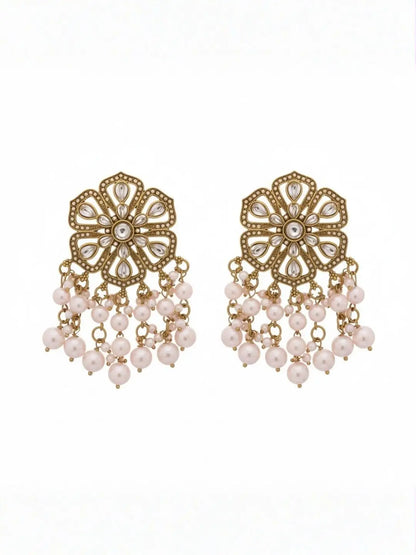 Ishhaara Meenakari Pearls Drop Earring