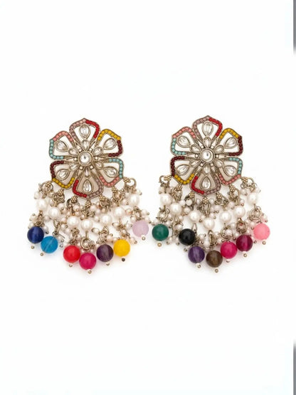 Ishhaara Meenakari Pearls Drop Earring