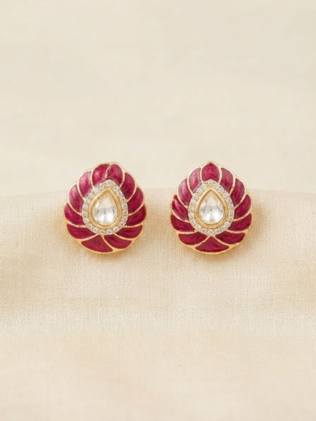 Ishhaara Meenakari Polki Studs