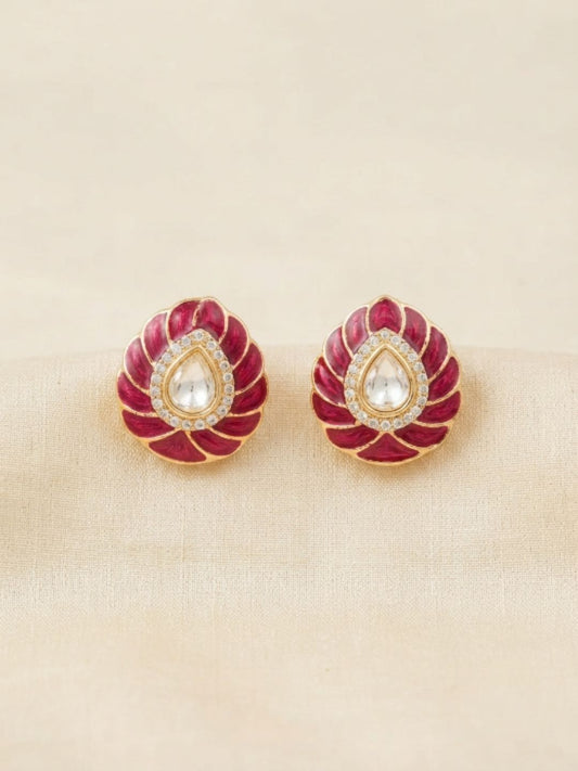 Ishhaara Meenakari Polki Studs