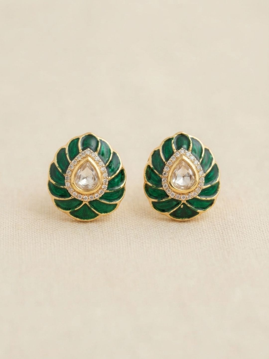 Ishhaara Meenakari Polki Studs