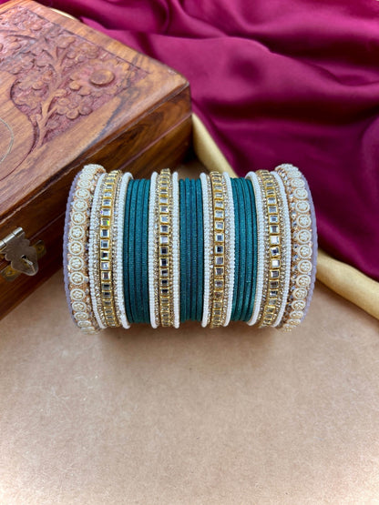 Ishhaara Meenakari Silk Thread Bangle Set — handcrafted Indian jewellery - view 11