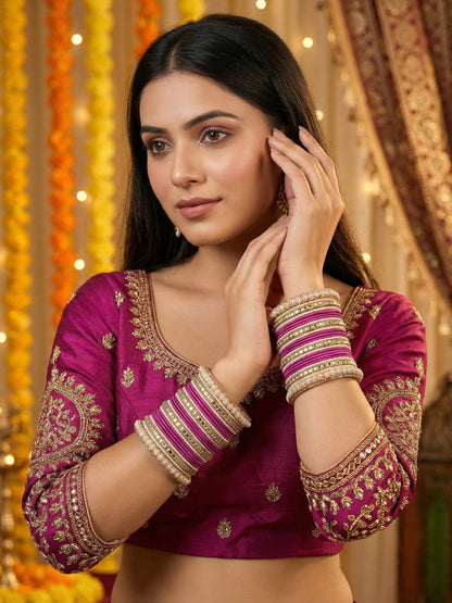 Ishhaara Meenakari Silk Thread Bangle Set — handcrafted Indian jewellery - view 25