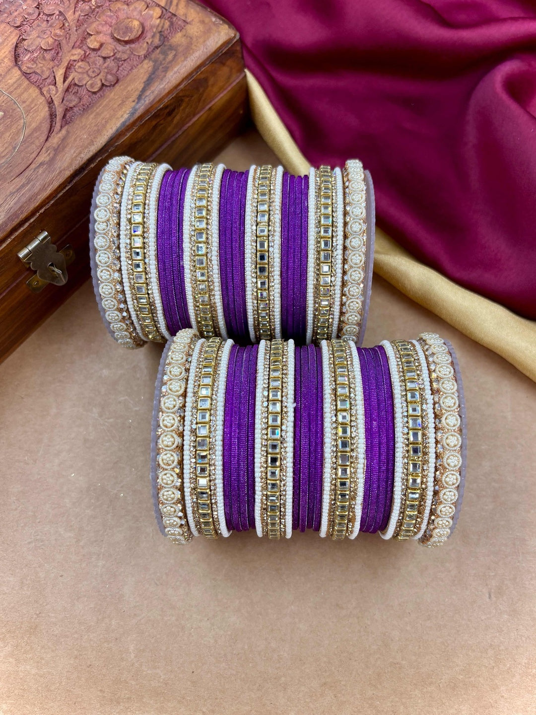 Ishhaara Meenakari Silk Thread Bangle Set — handcrafted Indian jewellery - view 4