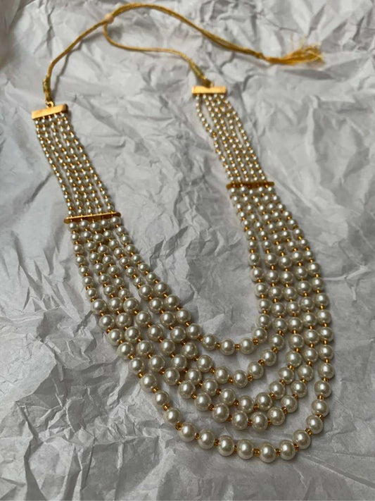 Ishhaara Men Gold Plated Beaded Necklace