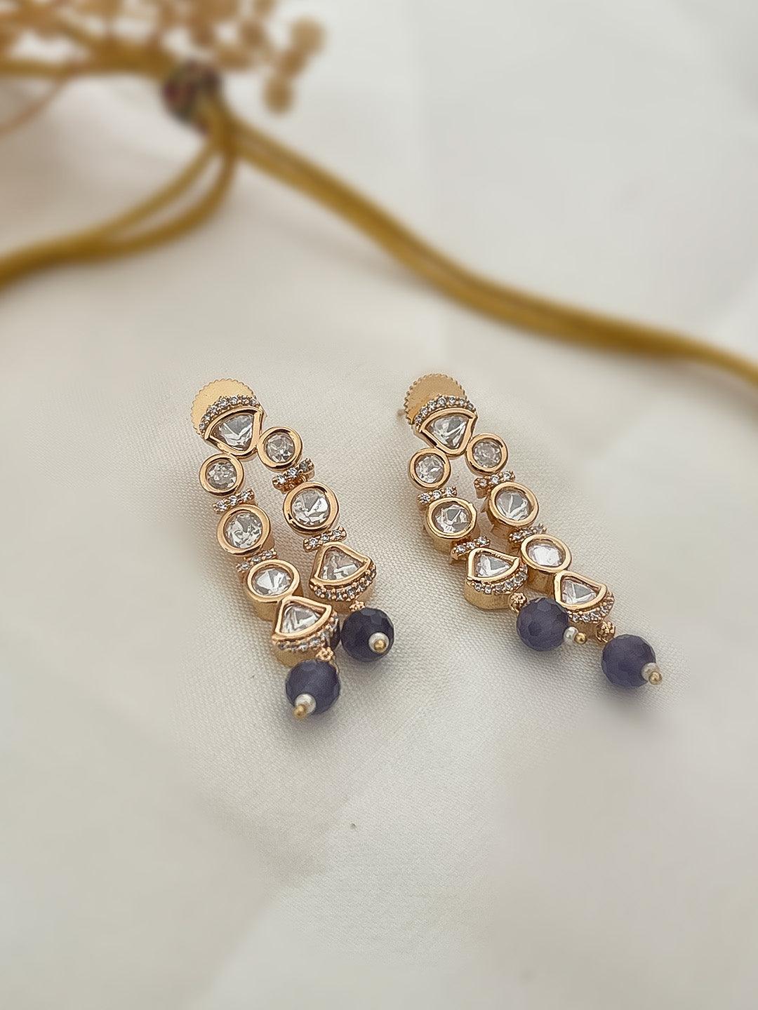 Ishhaara Metal Blue Beads Traditional Choker Necklace