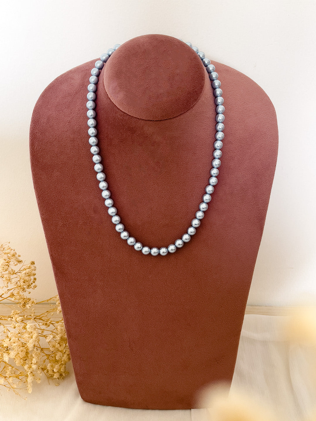 Ishhaara Metallic Grey Pearl Fashion Necklace