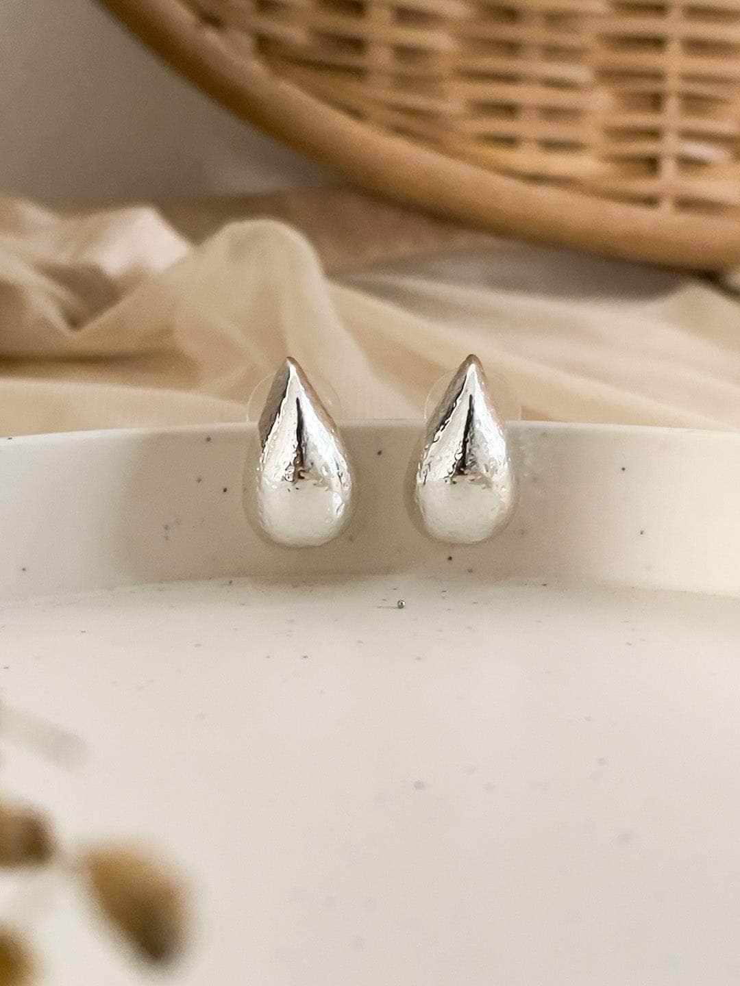 Ishhaara Metallic Water Drop Design Korean Style Earrings