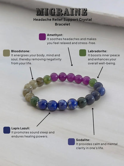 Ishhaara Migraine Headache Relief Support Crystal Bracelet