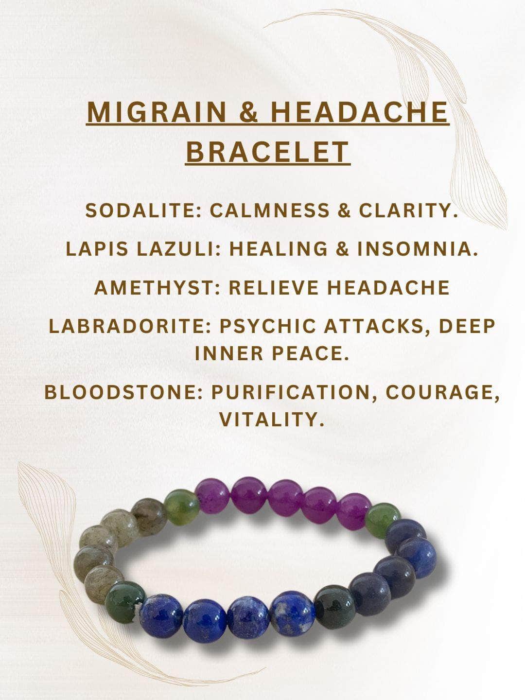 Ishhaara Migraine Headache Relief Support Crystal Bracelet