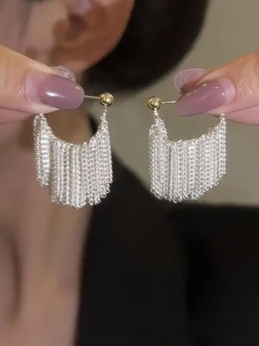 Ishhaara Mini Chain Tassel Earring