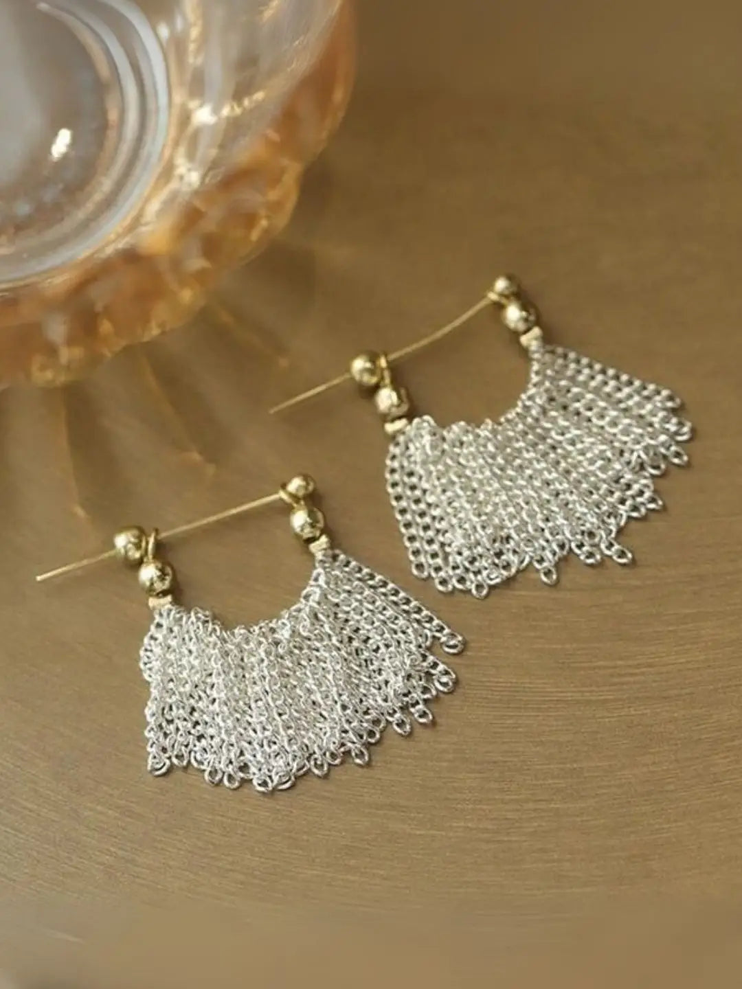 Ishhaara Mini Chain Tassel Earring