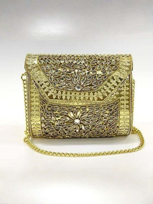 Ishhaara Mini Kundan Design Clutch