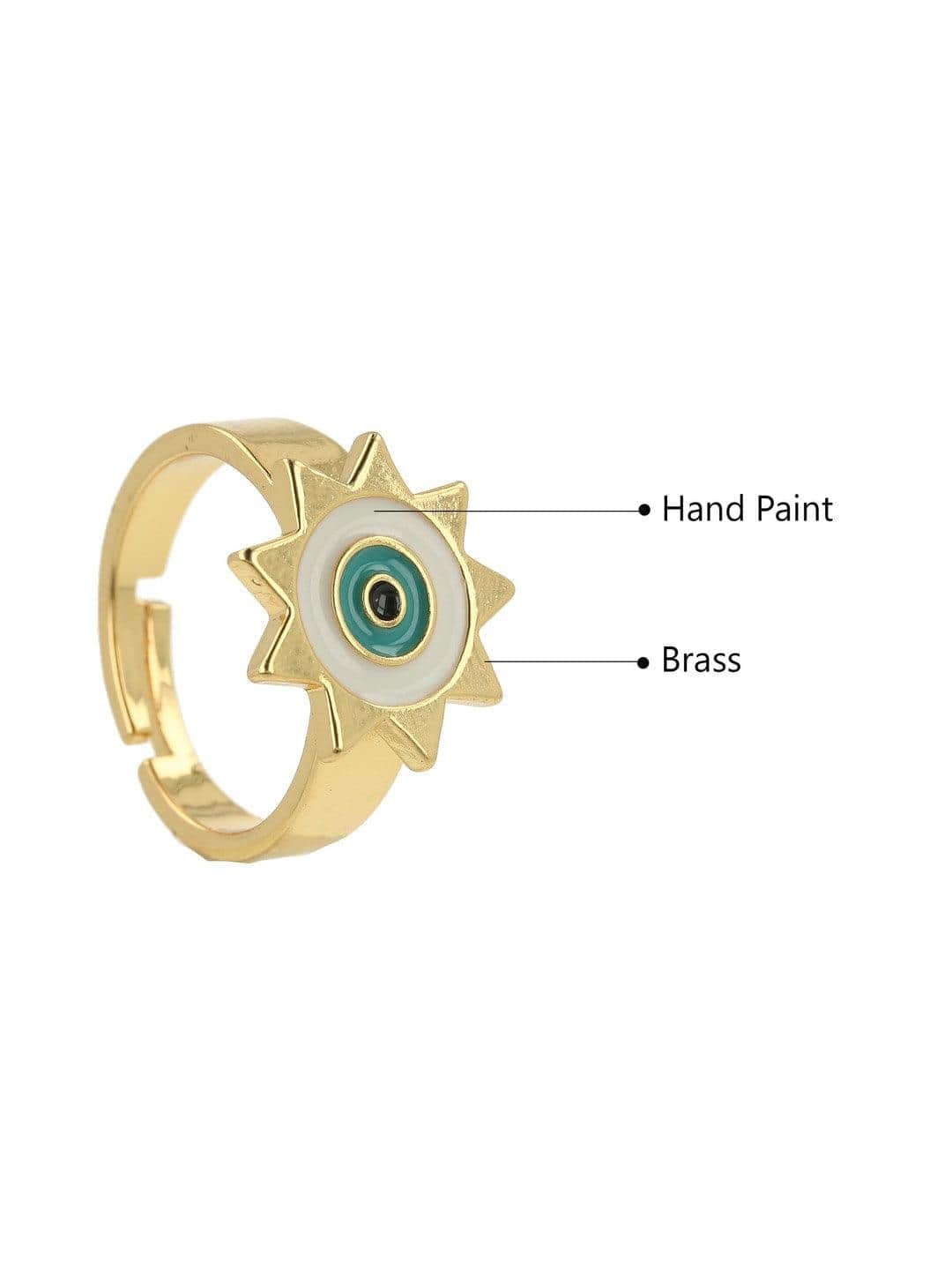 Ishhaara Minimal Evil Eye Ring-Ivory