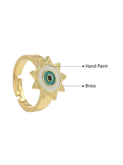 Ishhaara Minimal Evil Eye Ring Ivory