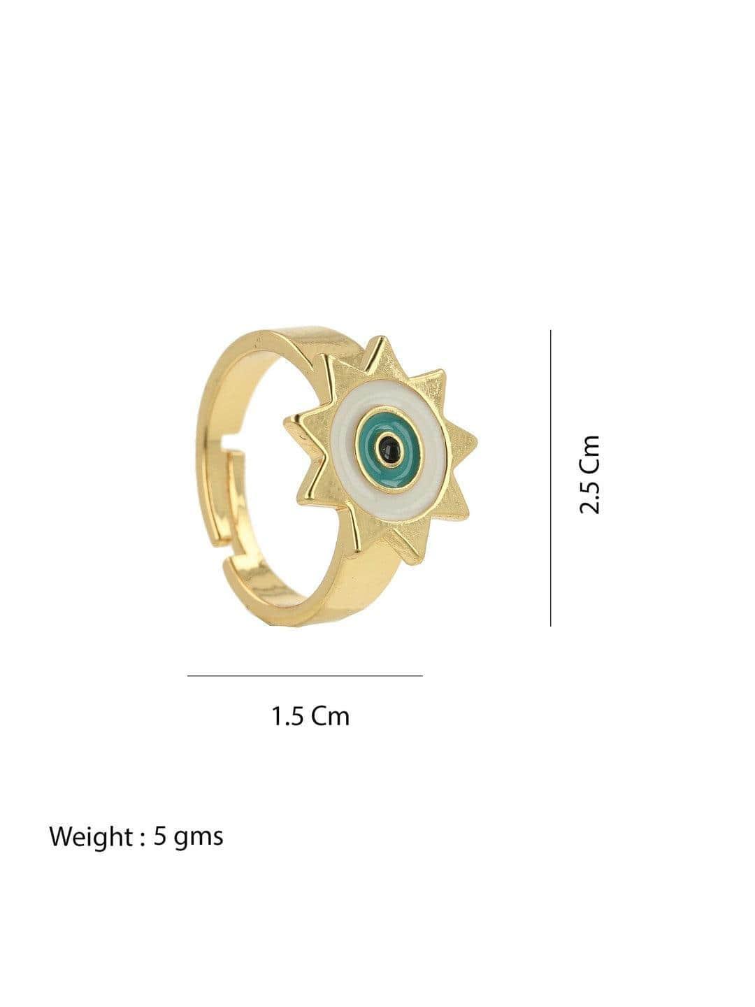 Ishhaara Minimal Evil Eye Ring Ivory