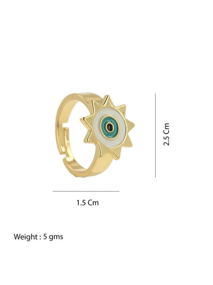 Ishhaara Minimal Evil Eye Ring Ivory