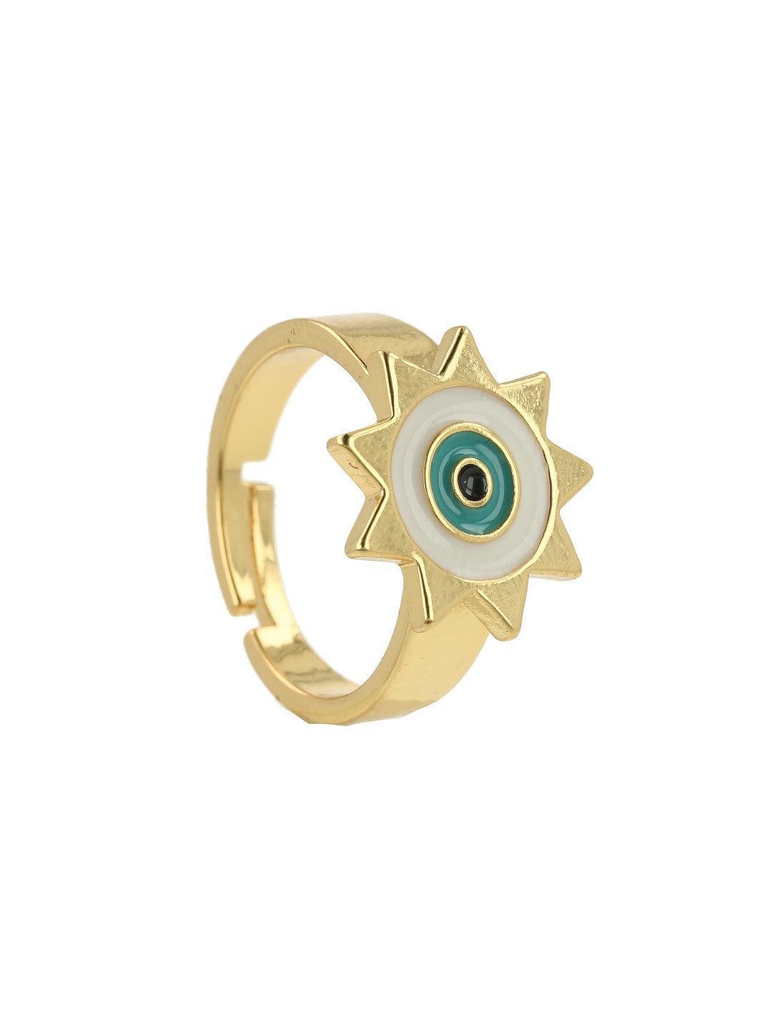 Ishhaara Minimal Evil Eye Ring Ivory
