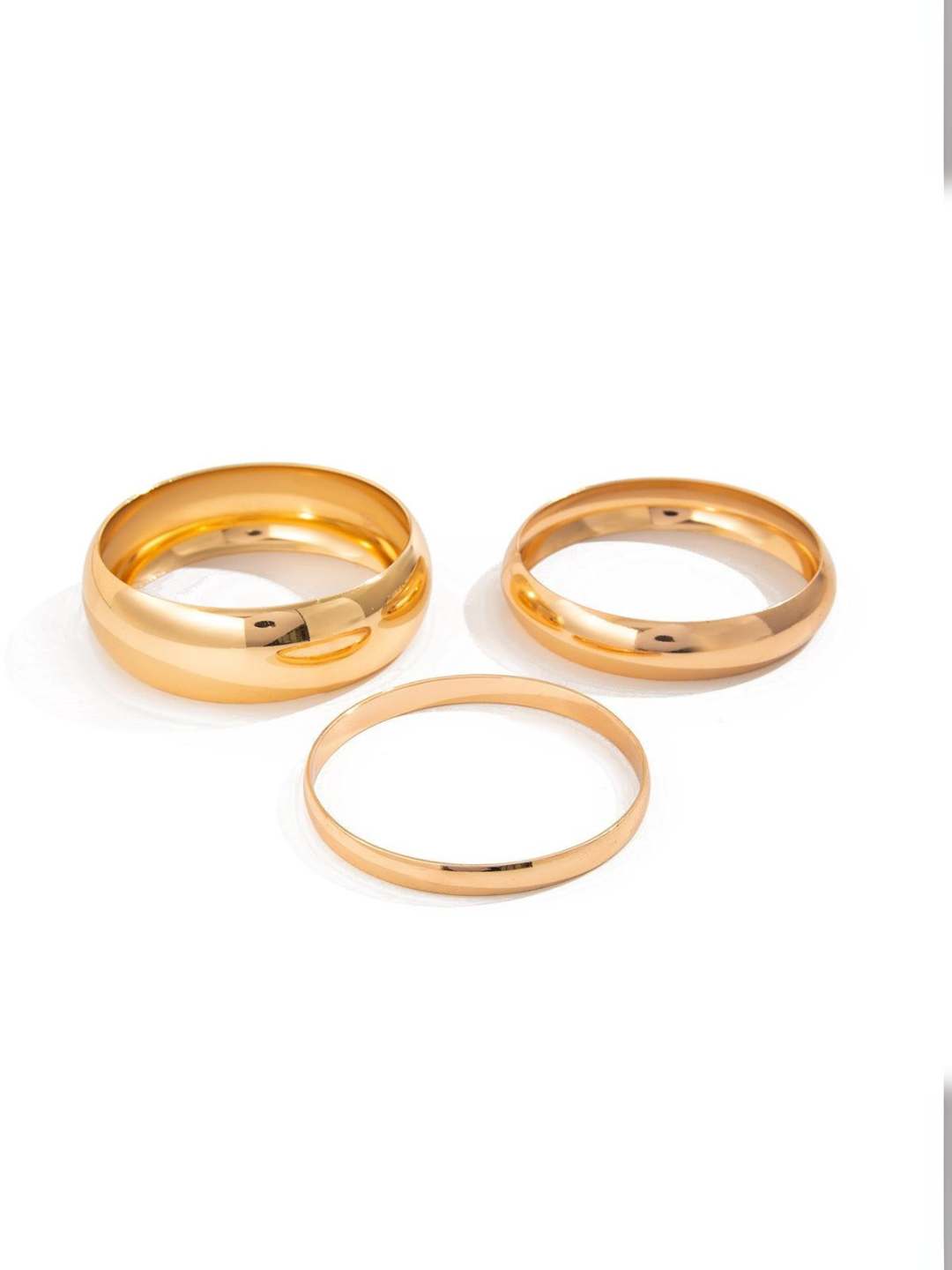 Ishhaara Minimalist 3Pcs Glossy Bangle Bracelet Set