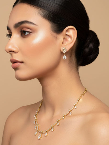Ishhaara Minimalist Uncut Polki Necklace