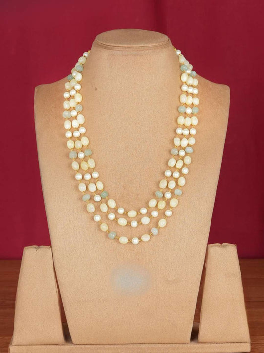 Ishhaara Mint Green Flourite Layered Necklace