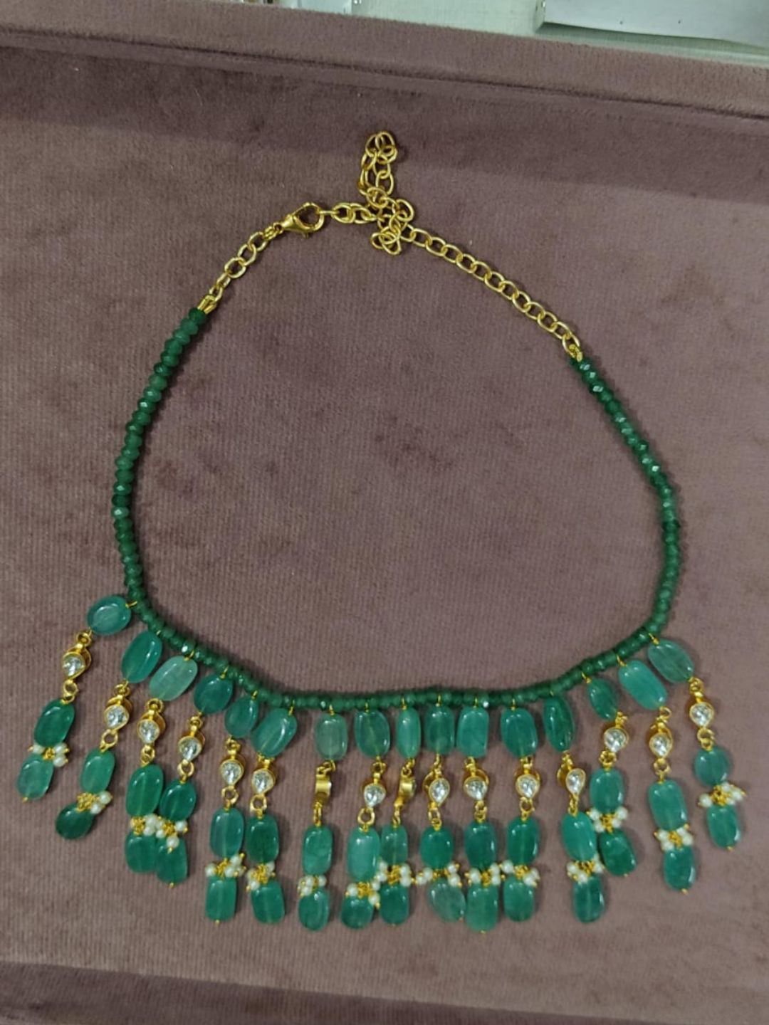 Ishhaara Mint Natural Stone Choker Necklace