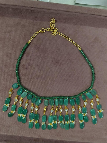 Ishhaara Mint Natural Stone Choker Necklace