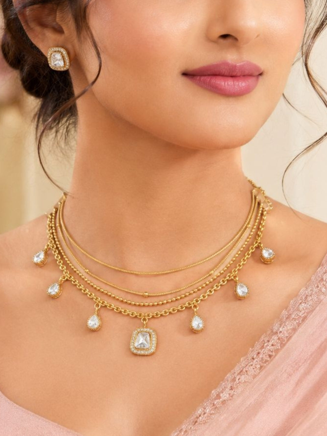 Ishhaara Moissanite Indo Western Choker Set