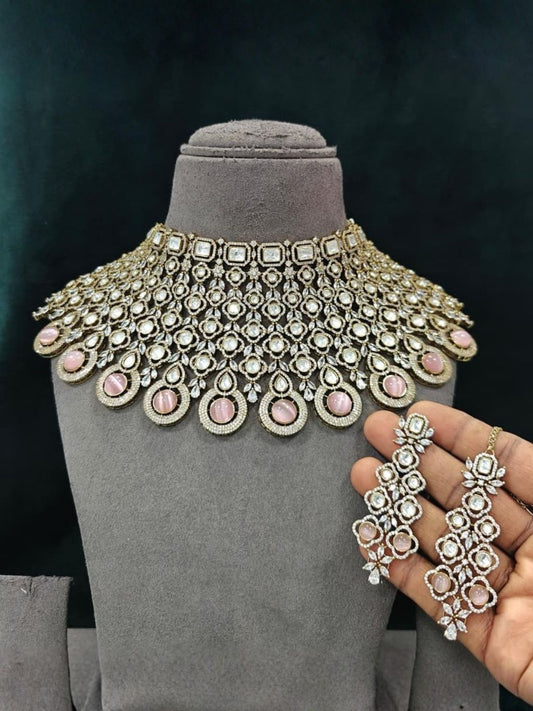 Ishhaara Moissanite Kundan Bridal Heavy Choker
