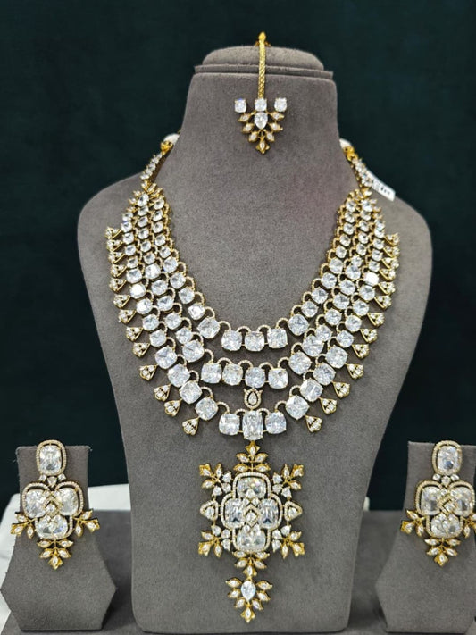 Ishhaara Moissanite Kundan Layered Bridal Necklace