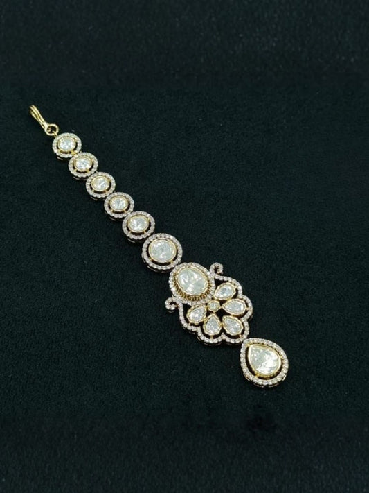 Ishhaara Moissanite Kundan Maang Tikka