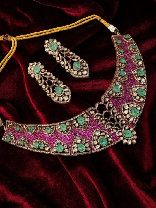 Ishhaara Moissanite Kundan Necklace