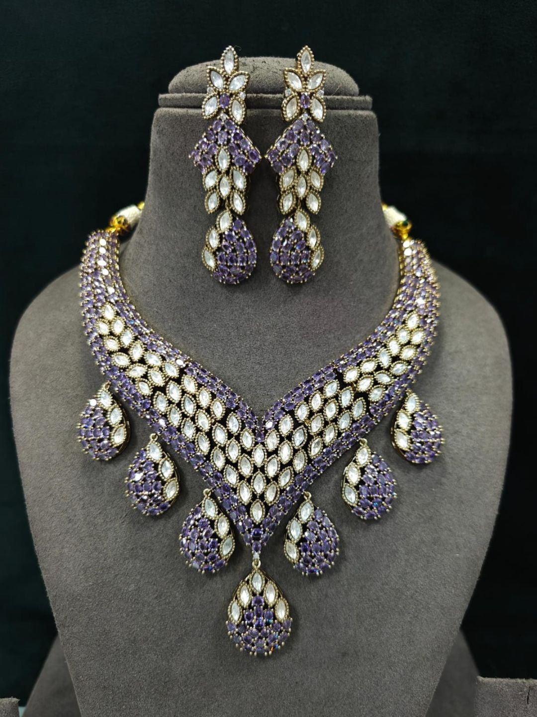 Ishhaara Moissanite Kundan Polki Set