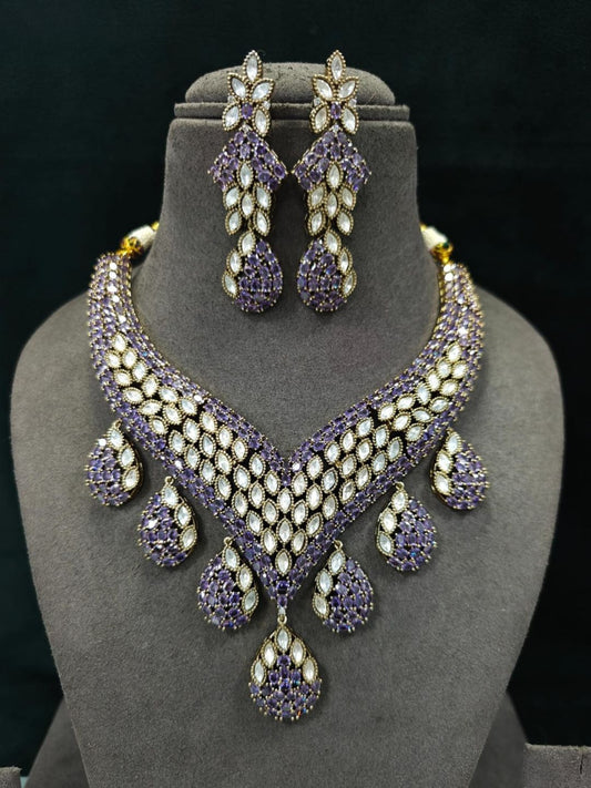 Ishhaara Moissanite Kundan Polki Set