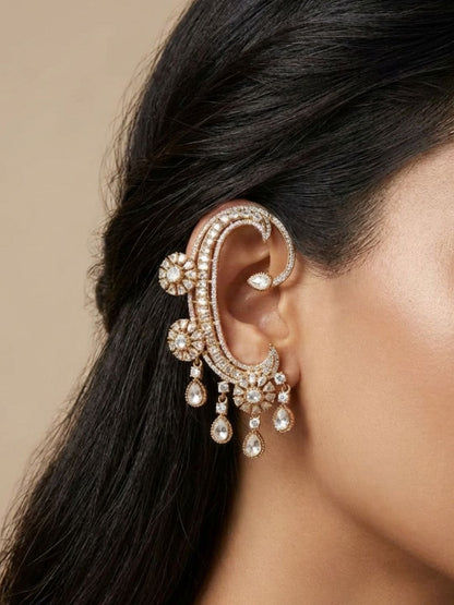 Ishhaara Moissanite Polki Earcuff