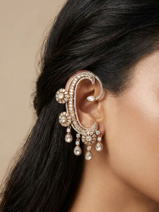 Ishhaara Moissanite Polki Earcuff