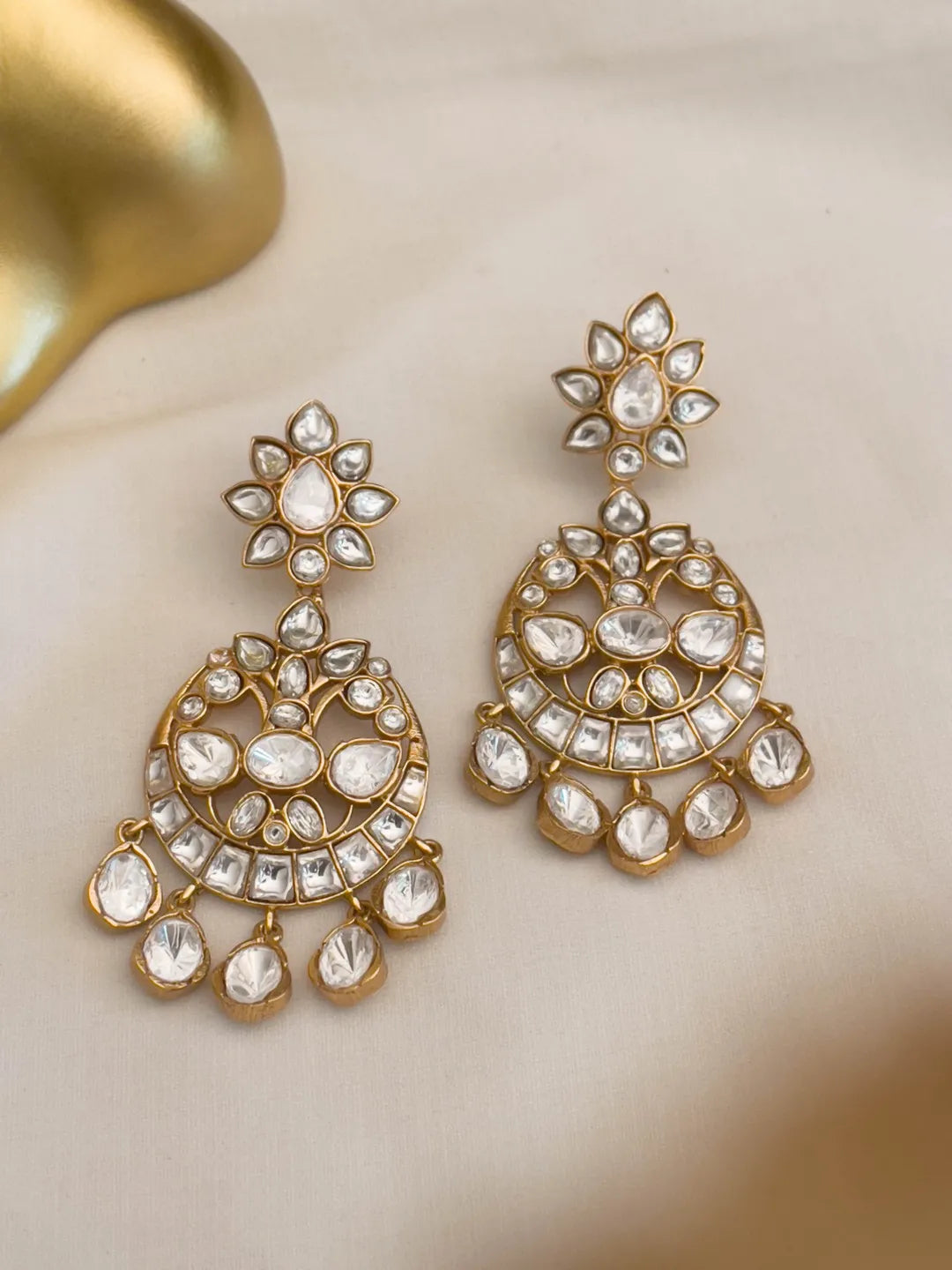 Ishhaara Moissanite Polki Earrings