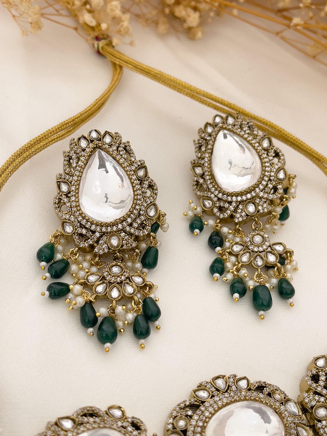 Ishhaara Moissanite Polki Heavy Bridal Choker