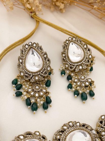 Ishhaara Moissanite Polki Heavy Bridal Choker