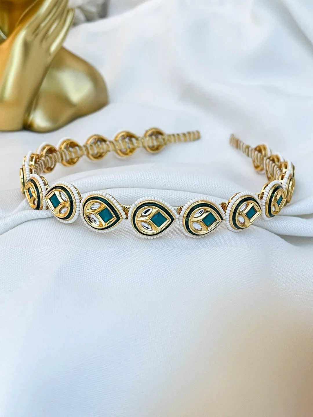 Ishhaara Moissanite Polki Kundan Hairband