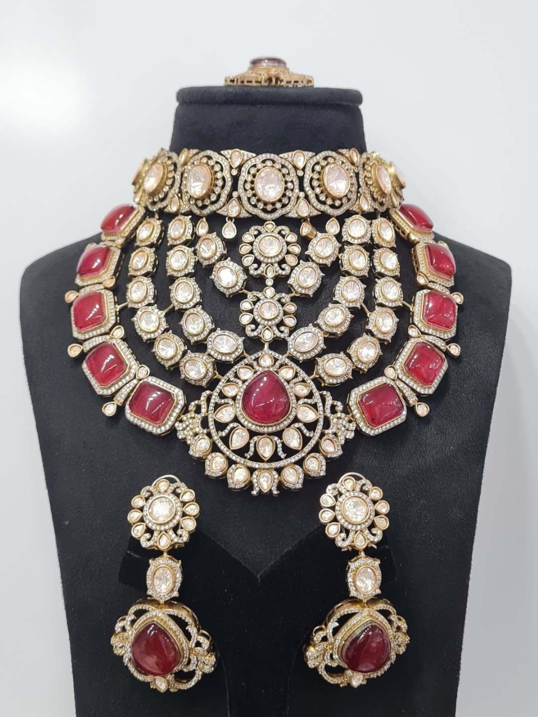 Ishhaara Moissanite Polki Kundan Layered Necklace