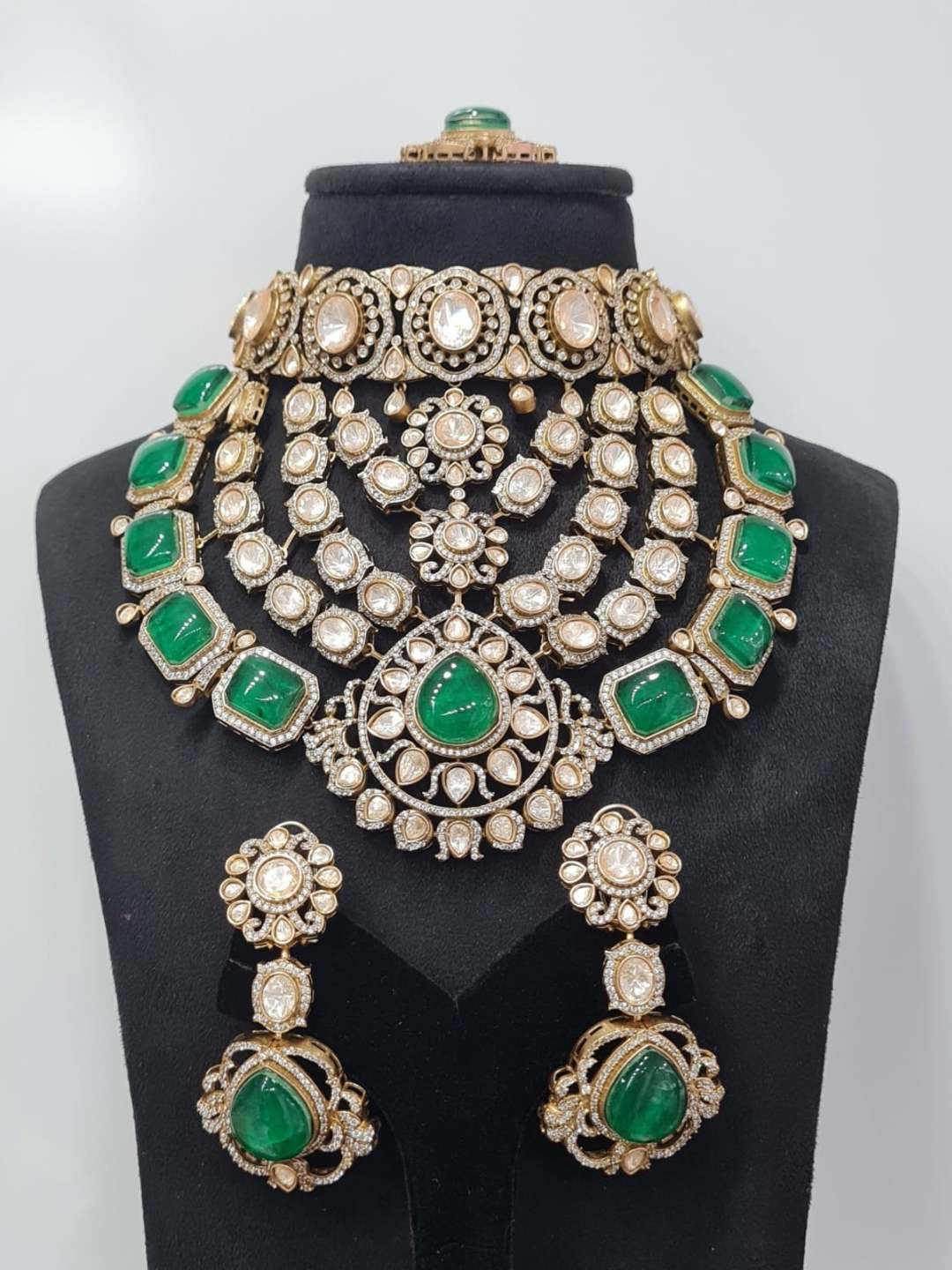Ishhaara Moissanite Polki Kundan Layered Necklace