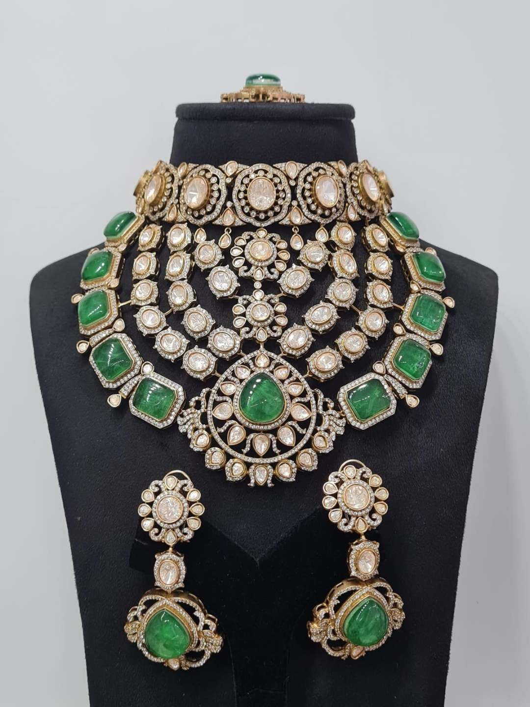 Ishhaara Moissanite Polki Kundan Layered Necklace