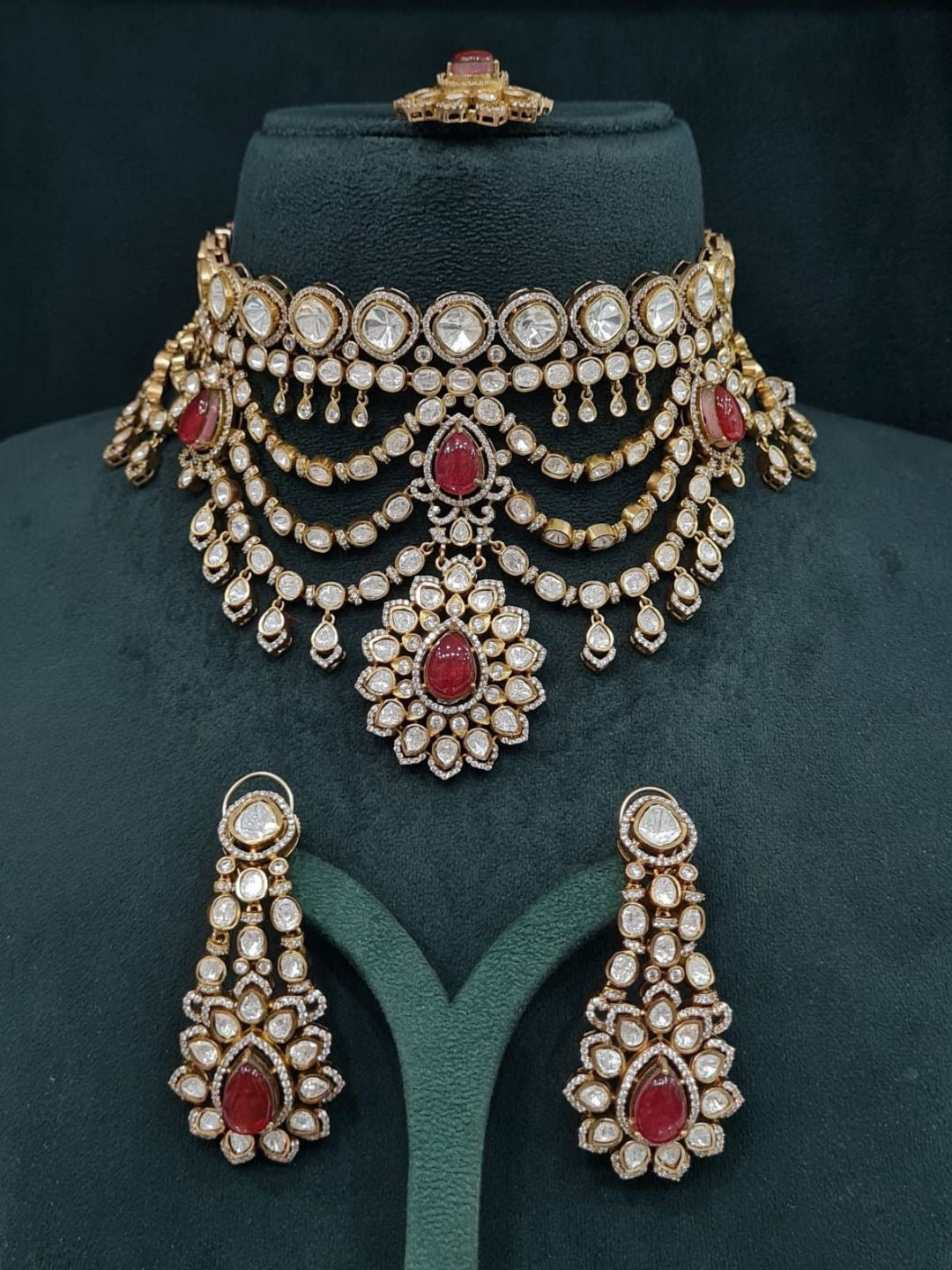Ishhaara Moissanite Polki Layered Necklace