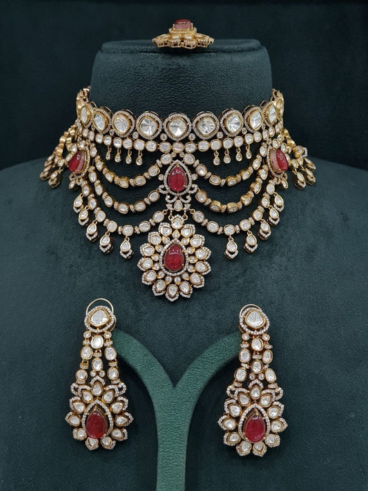 Ishhaara Moissanite Polki Layered Necklace