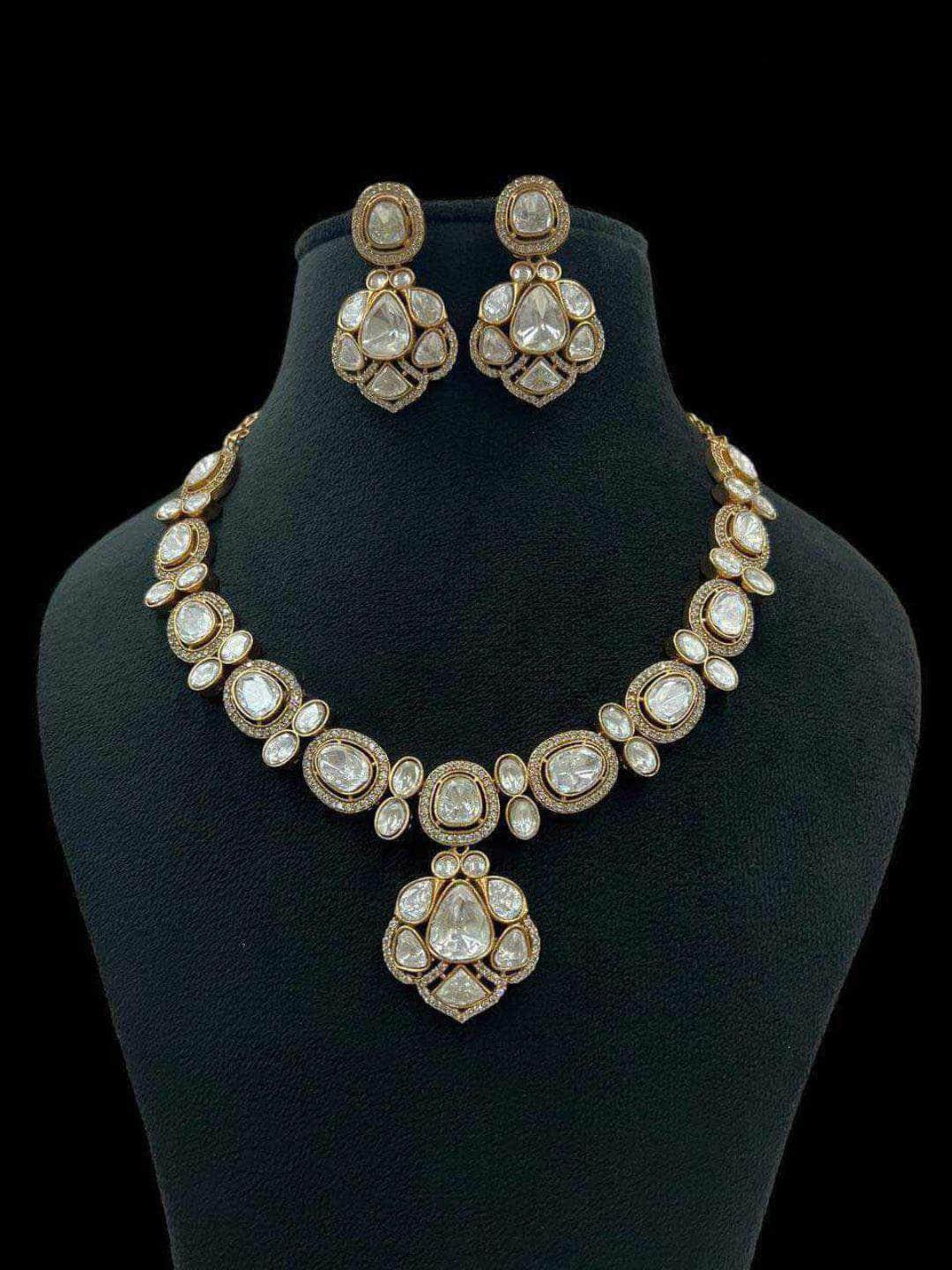 Ishhaara Moissanite Polki Necklace Set