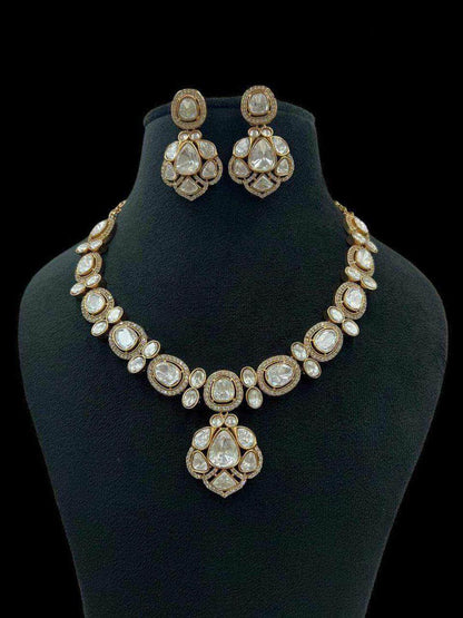Ishhaara Moissanite Polki Necklace Set