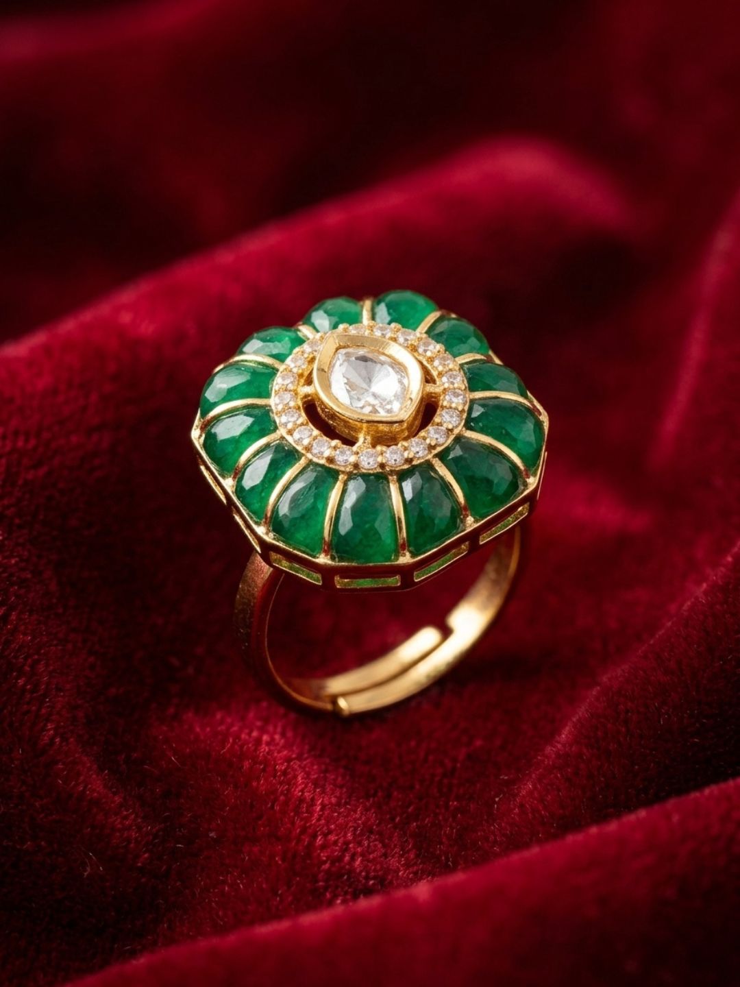 Ishhaara Moissanite Polki Ring