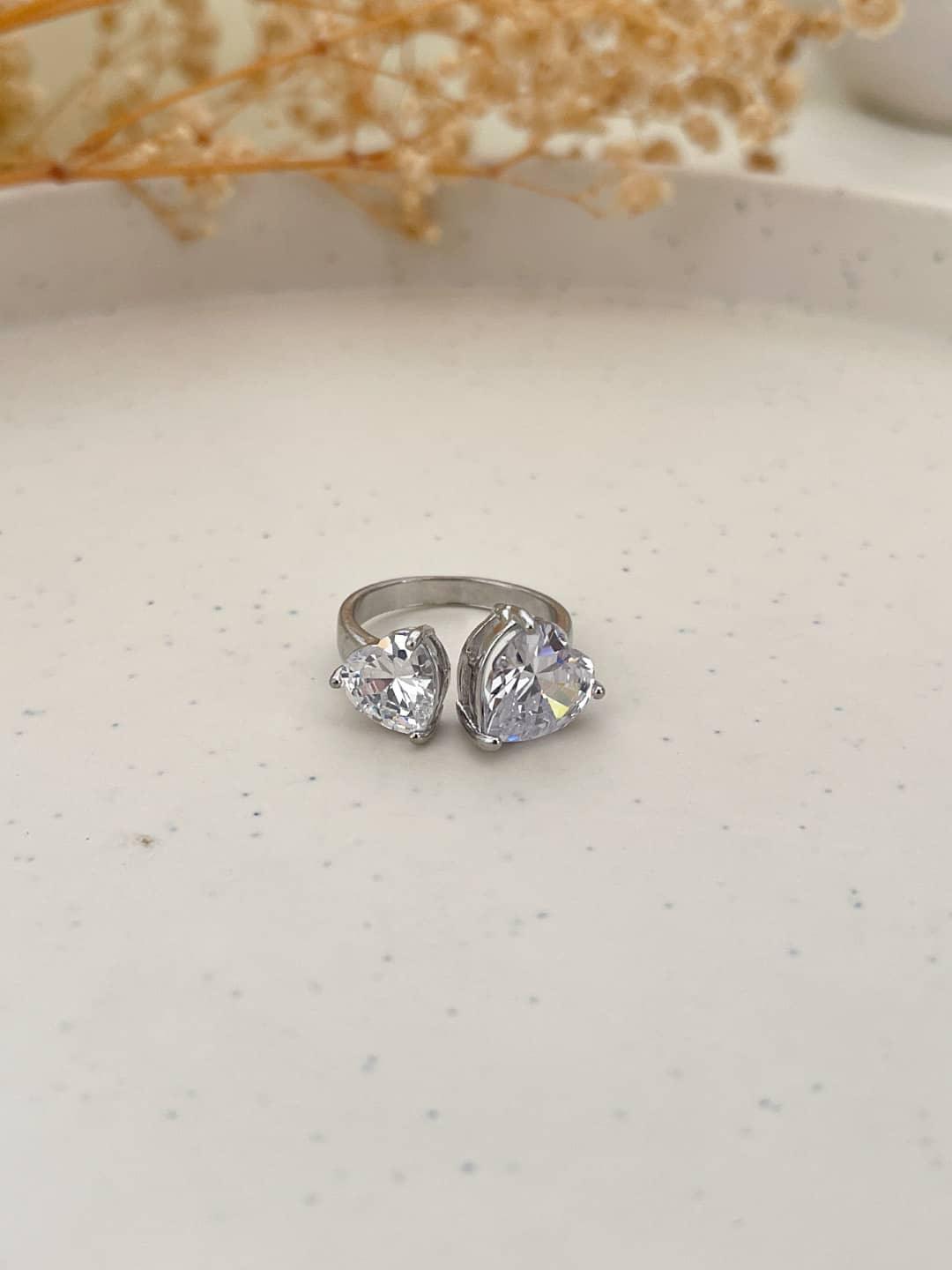 Ishhaara Moissanite Two Stone Engagement Ring 